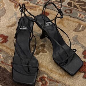 Never worn Jeffrey Campbell Black Strappy Square-Toe Heels